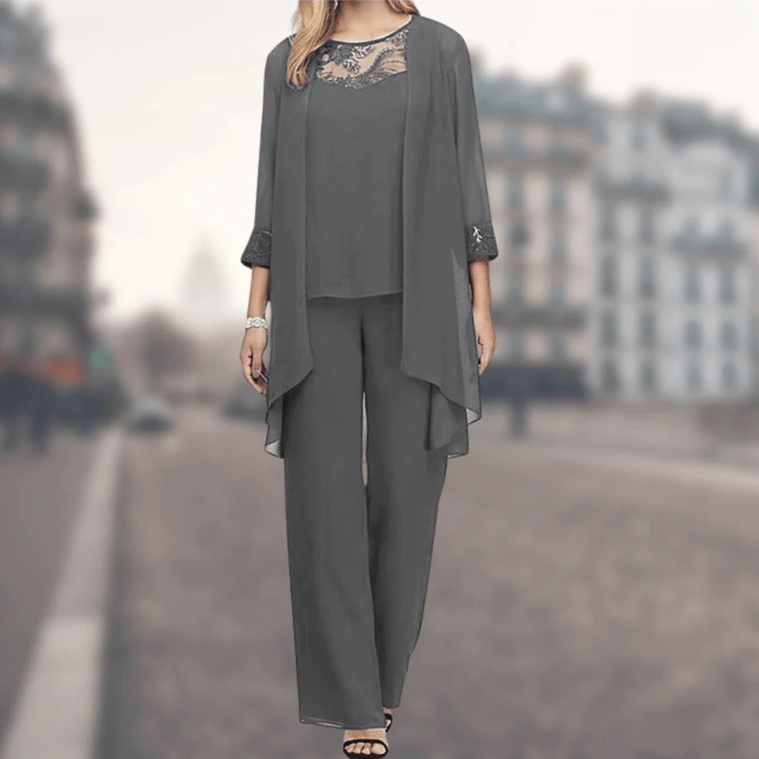 Stilvolles dreiteiliges Strickjacken-Ensemble - Constanz