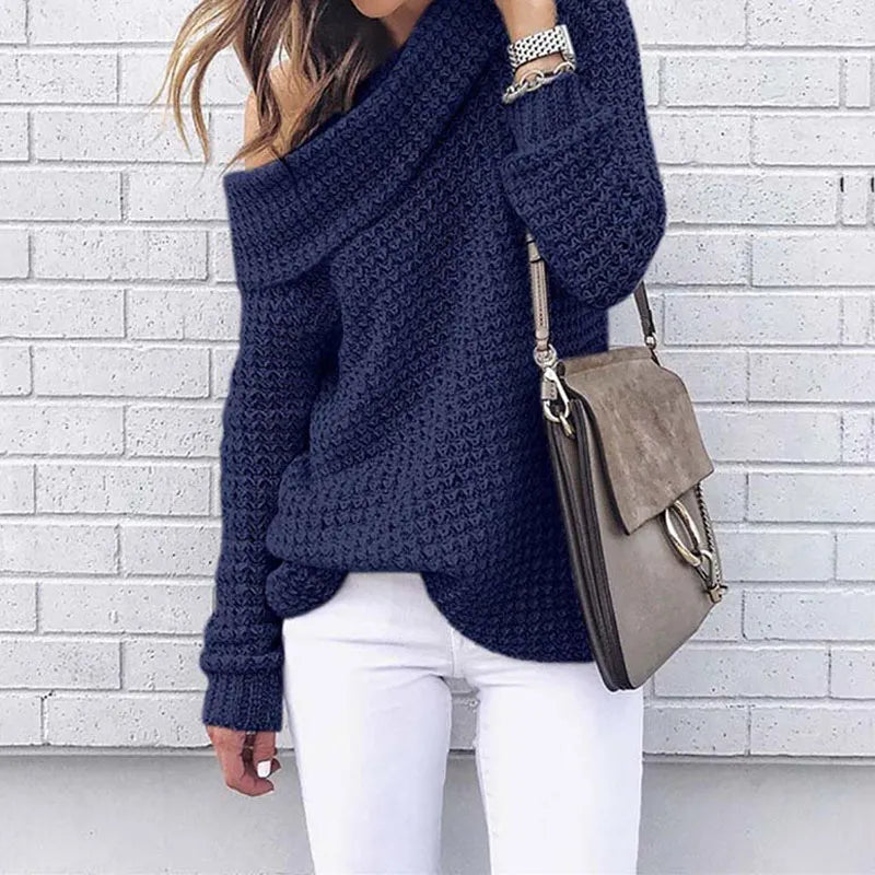 Augusta Off-Shoulder Knit Sweater for Autumn