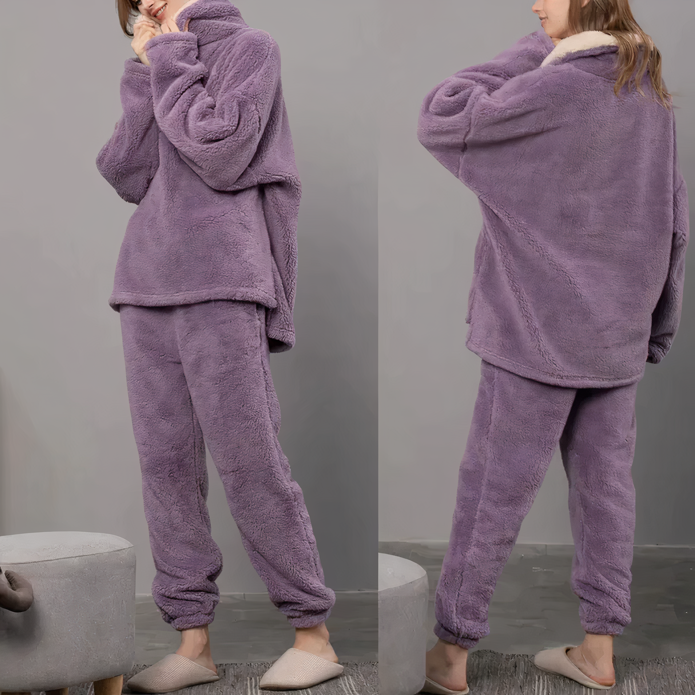 Damen Fleece Pyjama Set - Londyn
