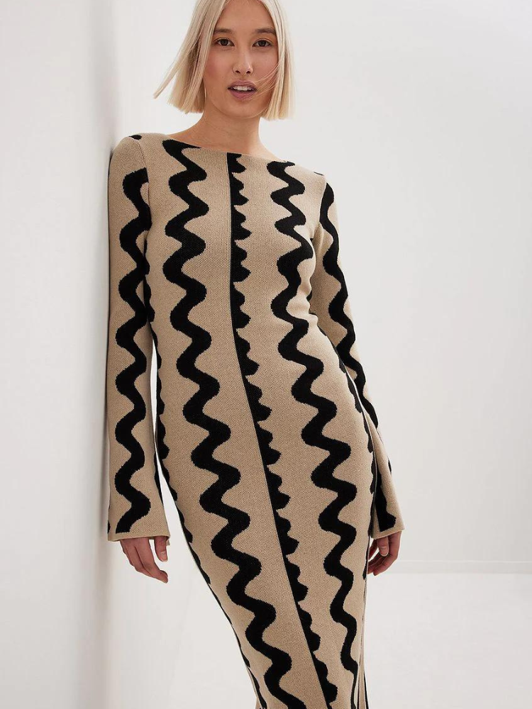 Bodycon-Kleid mit langen Ärmeln – Laura