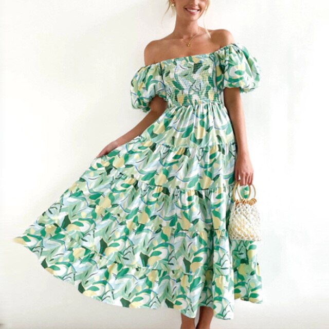 Sommerkleid Katharina mit buntem Muster