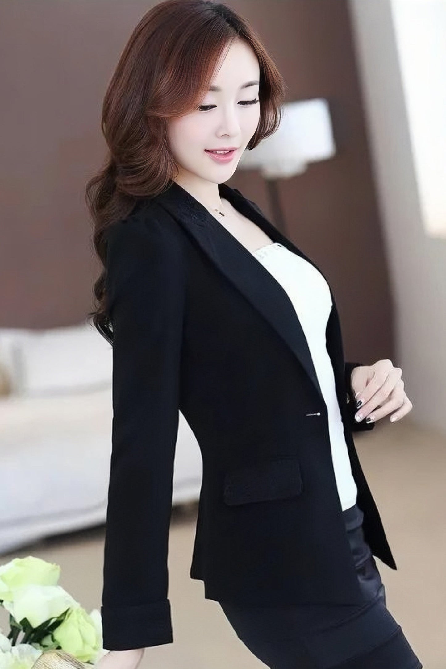 Blazer mit Spitzendetails