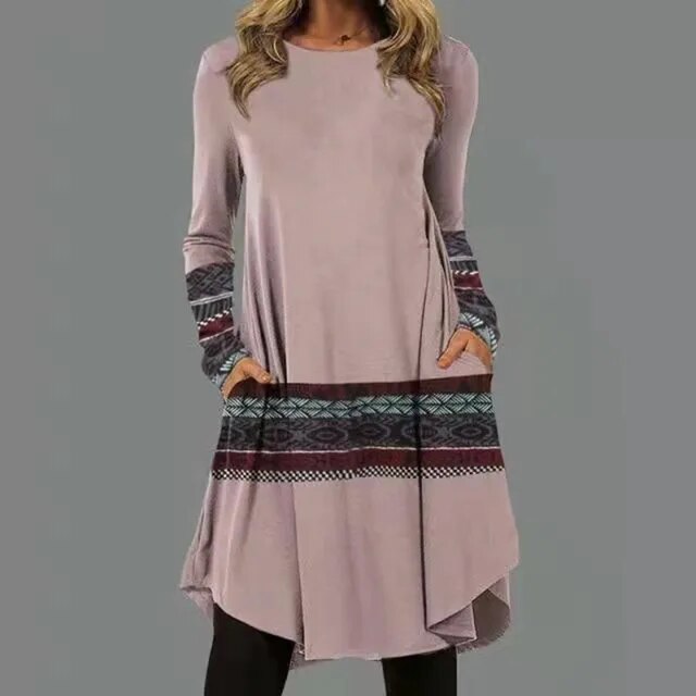 Trendiges, langärmeliges Boho-Kleid von Jean®
