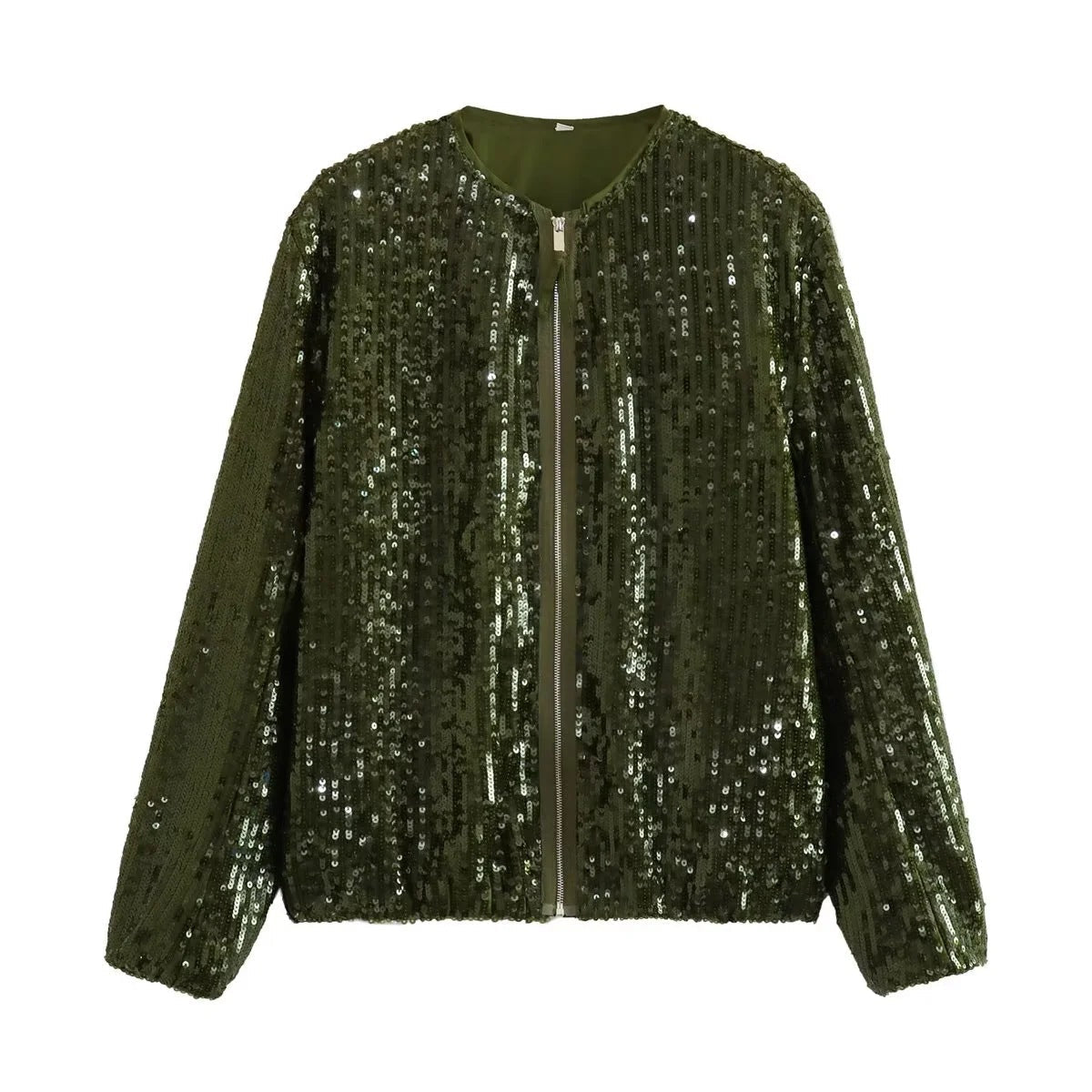 Glitzernde Paillettenjacke mit Reißverschluss von Avelena