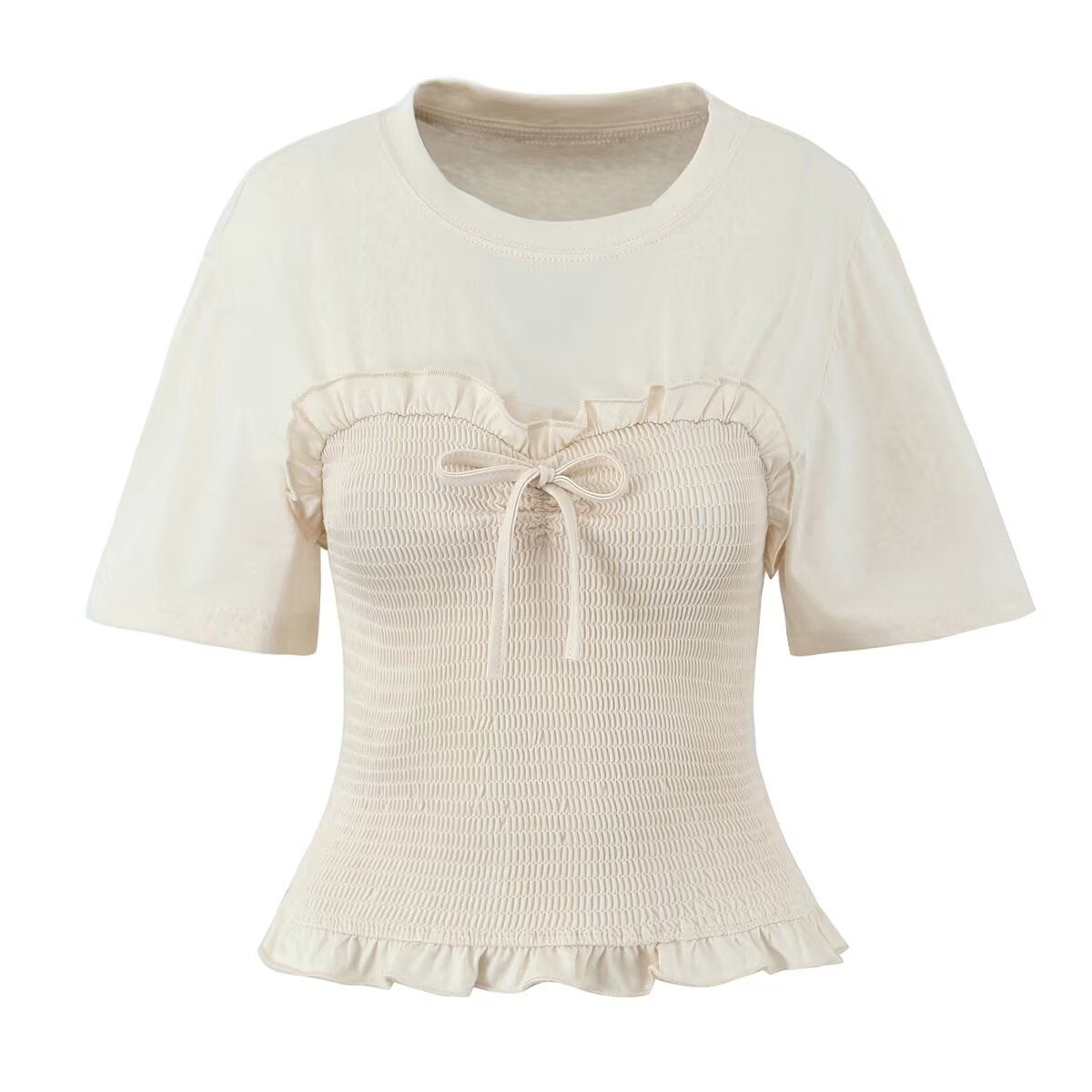 Figurbetontes T-Shirt mit kurzen Ärmeln von Fudus