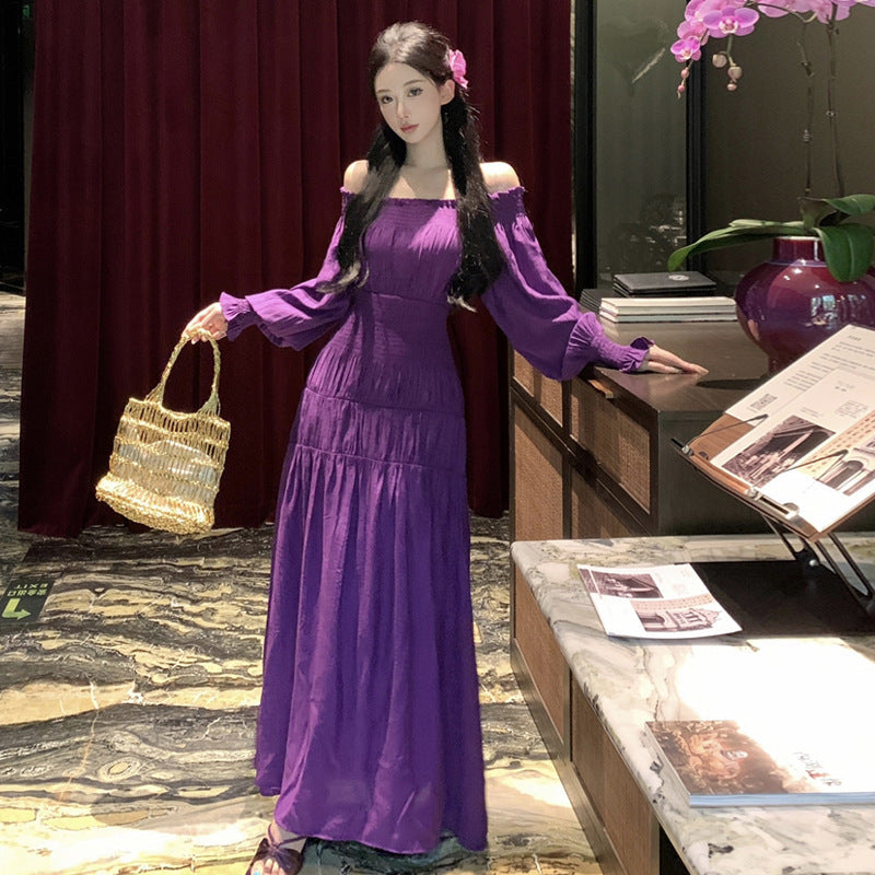 Fudus Lang Kleid mit geknüpftem Bund, weit schwingend