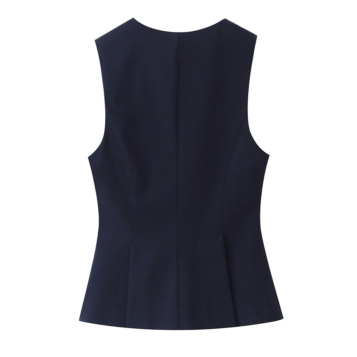 Elegantes zweifärbiges, weit ausgestelltes, gefaltetes ärmelloses Top von Fudus