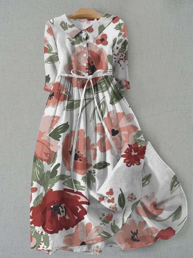 Stilvolles bedrucktes Midi-Hemdkleid von Fudus