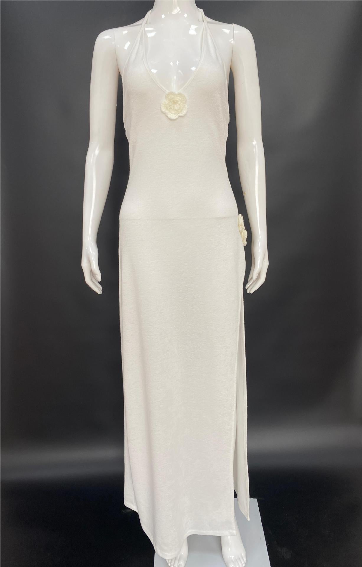 Fudus Elegantes Trägerkleid mit schönem Rücken aus Strick