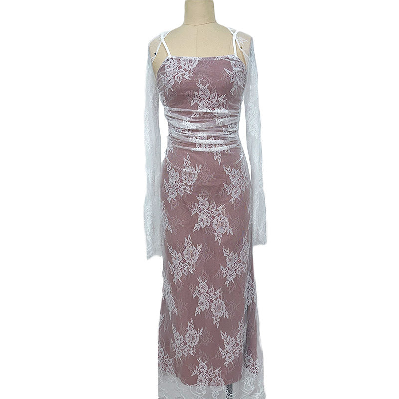 Edles ärmelloses Spitzenkleid von Fudus