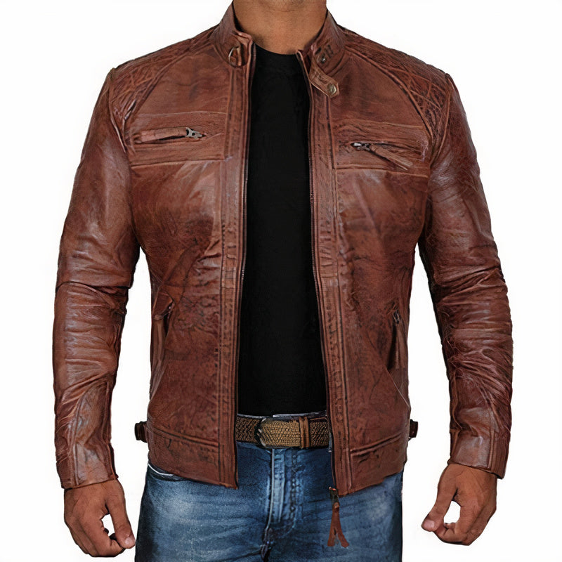 Herren Leder Motorradjacke Petrus