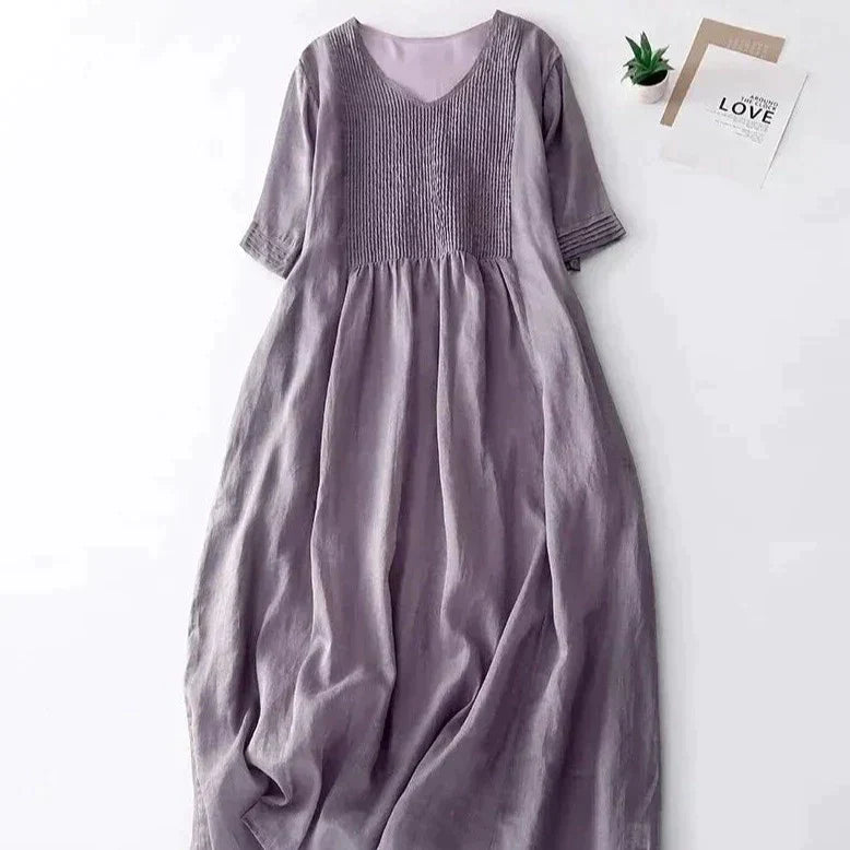 Anna Blumenmuster-Plissee Kleid