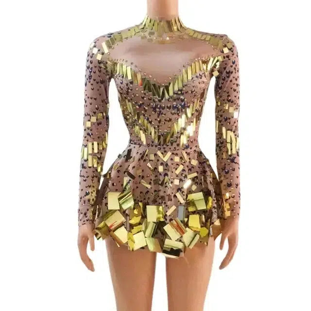 Fudus schwarzes Stretch-Partykleid für Bühne und Tanz