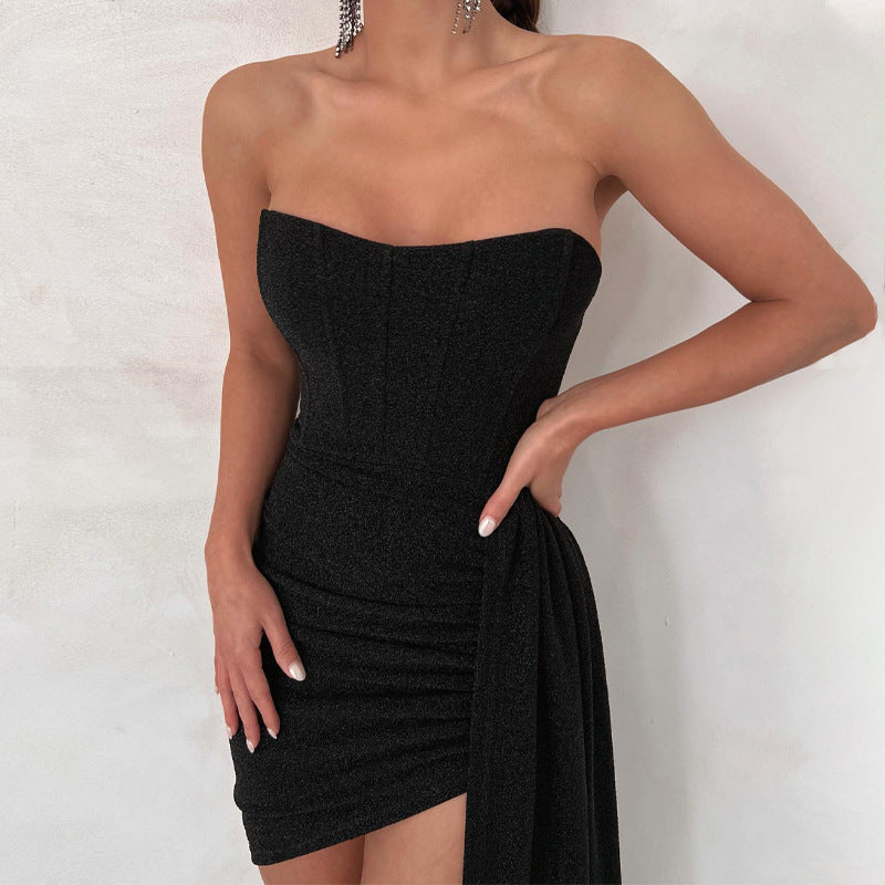 Glitzriges, trägerloses Partykleid - Solena