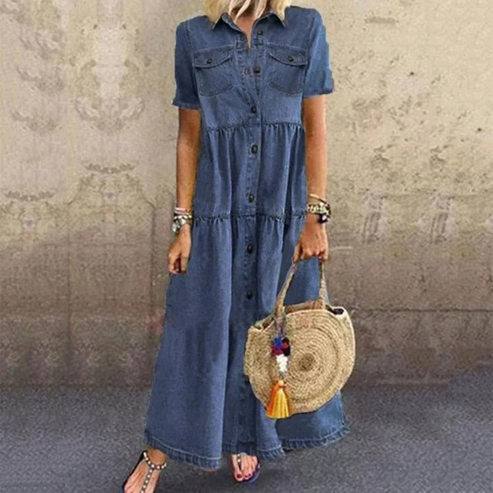 Stilvolles Maxikleid im Jeanslook – Kissa
