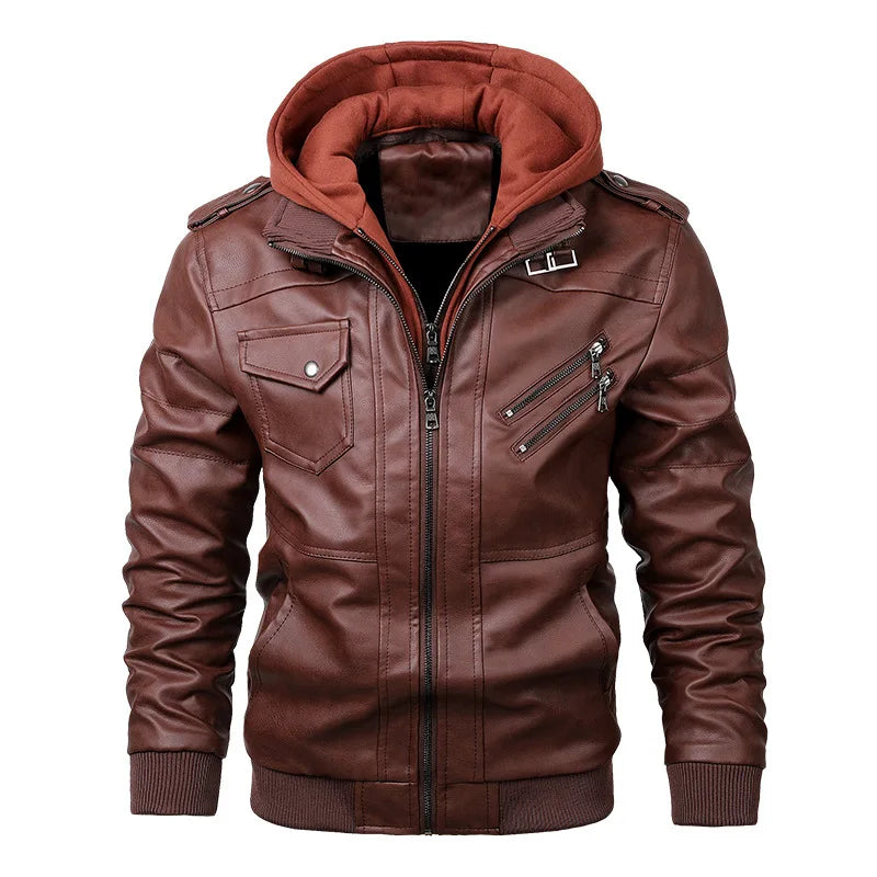 Roen Herren Winter Lederjacke Casual