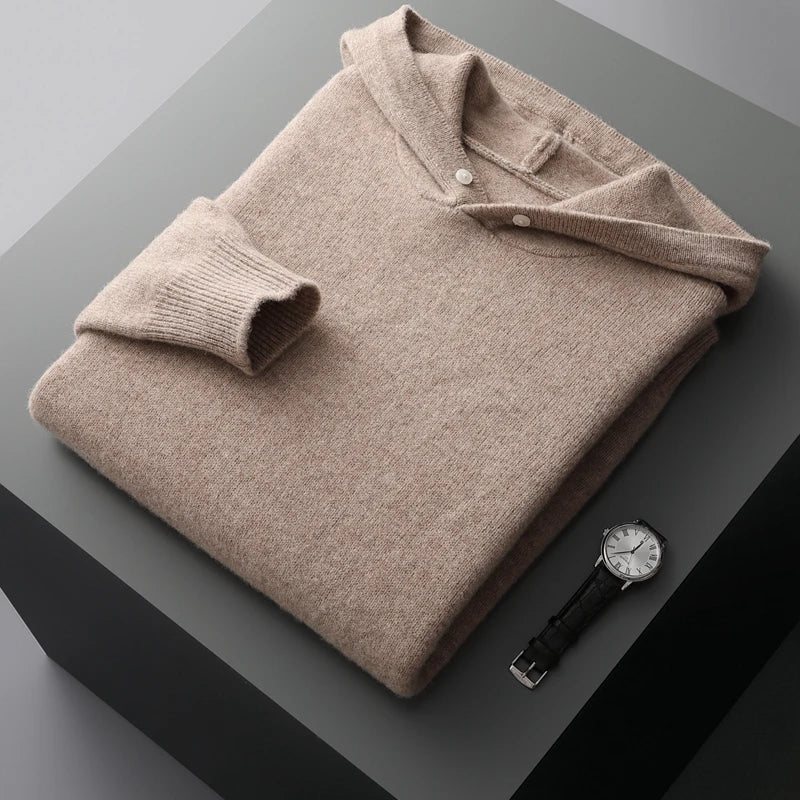 Fudus Langarm-Kapuzenpullover mit Taschen