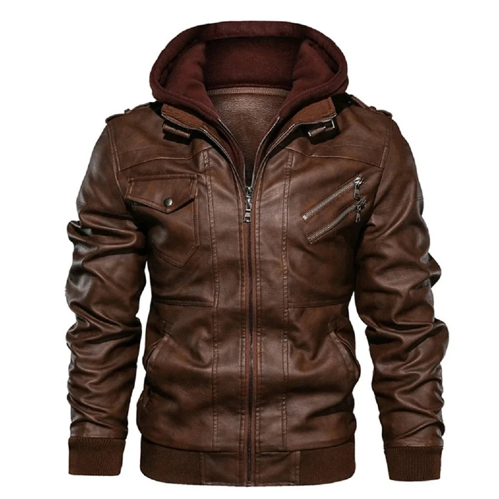 Roen Herren Winter Lederjacke Casual