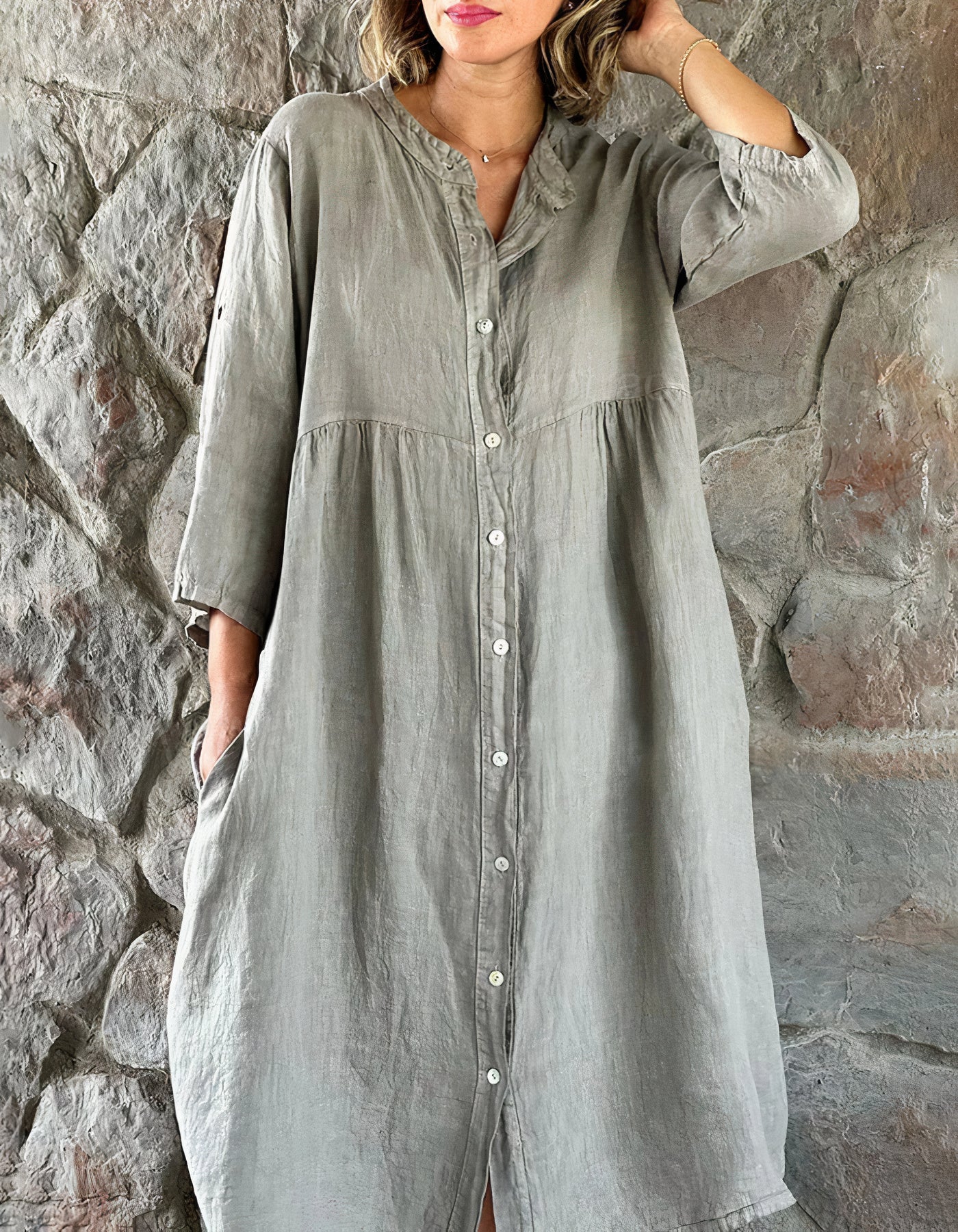 Baumwoll-Leinen Strandkleid Skye