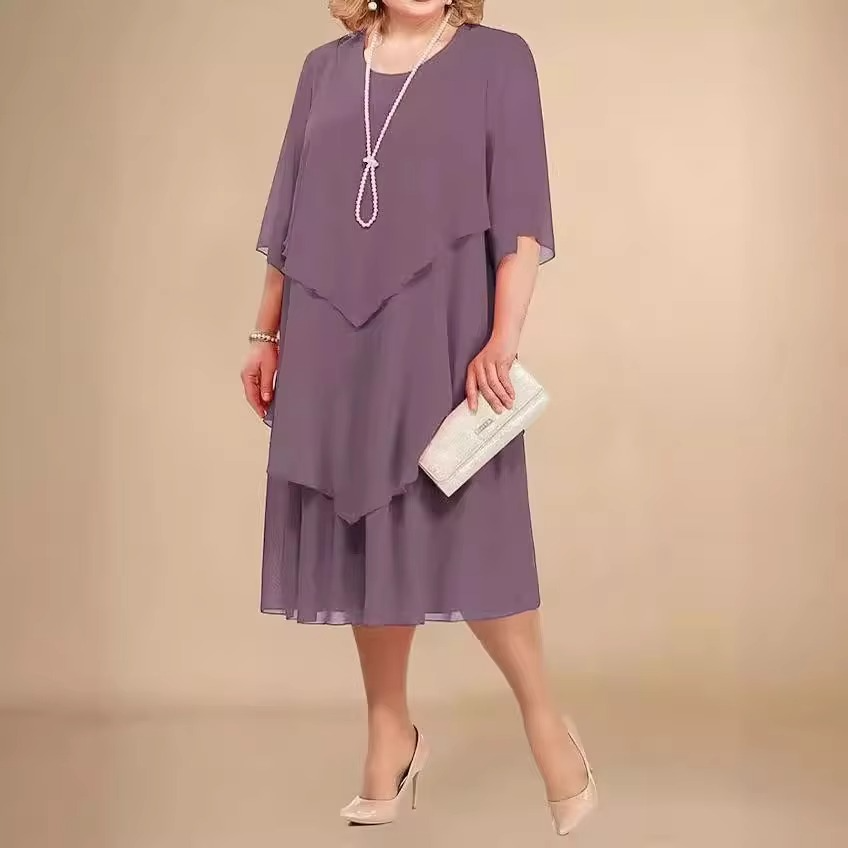 Roswitha® | Edles Chiffonkleid in Lagenoptik