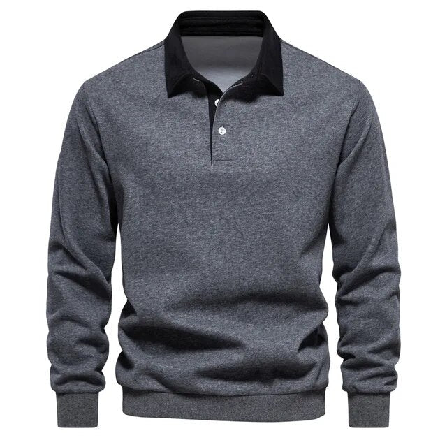 Hochwertiger Pierre™ Baumwollpullover mit Kragen