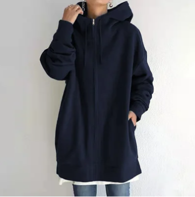 Damen Hoodie mit übergroßen Reißverschluss von Fudus