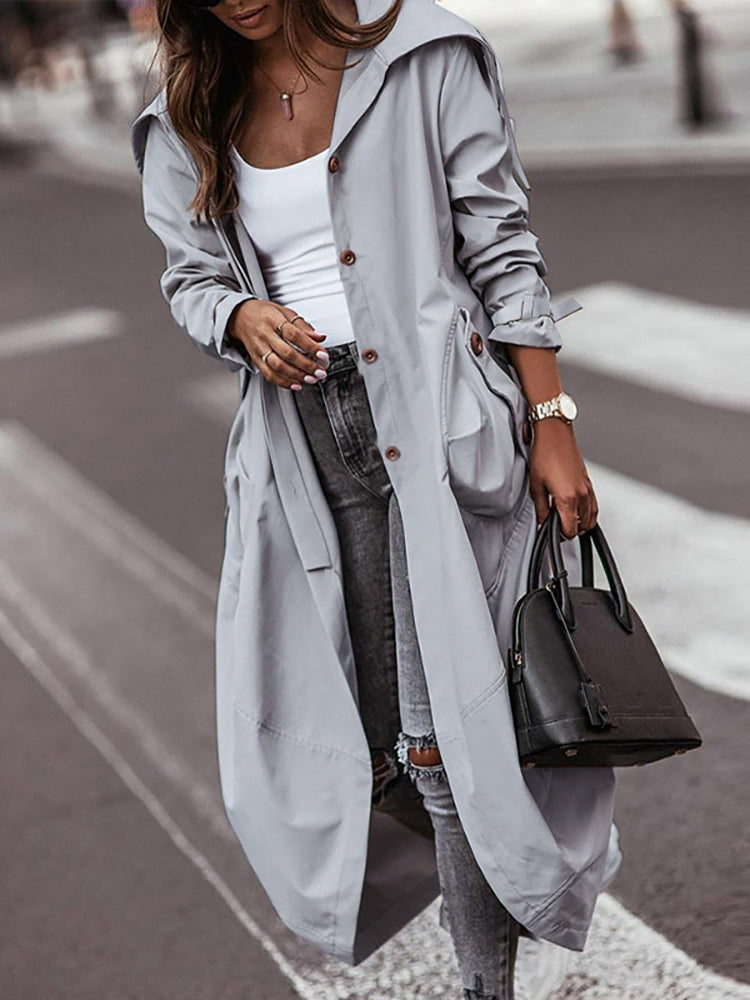 Großer Trenchcoat Serena mit Patchwork-Muster