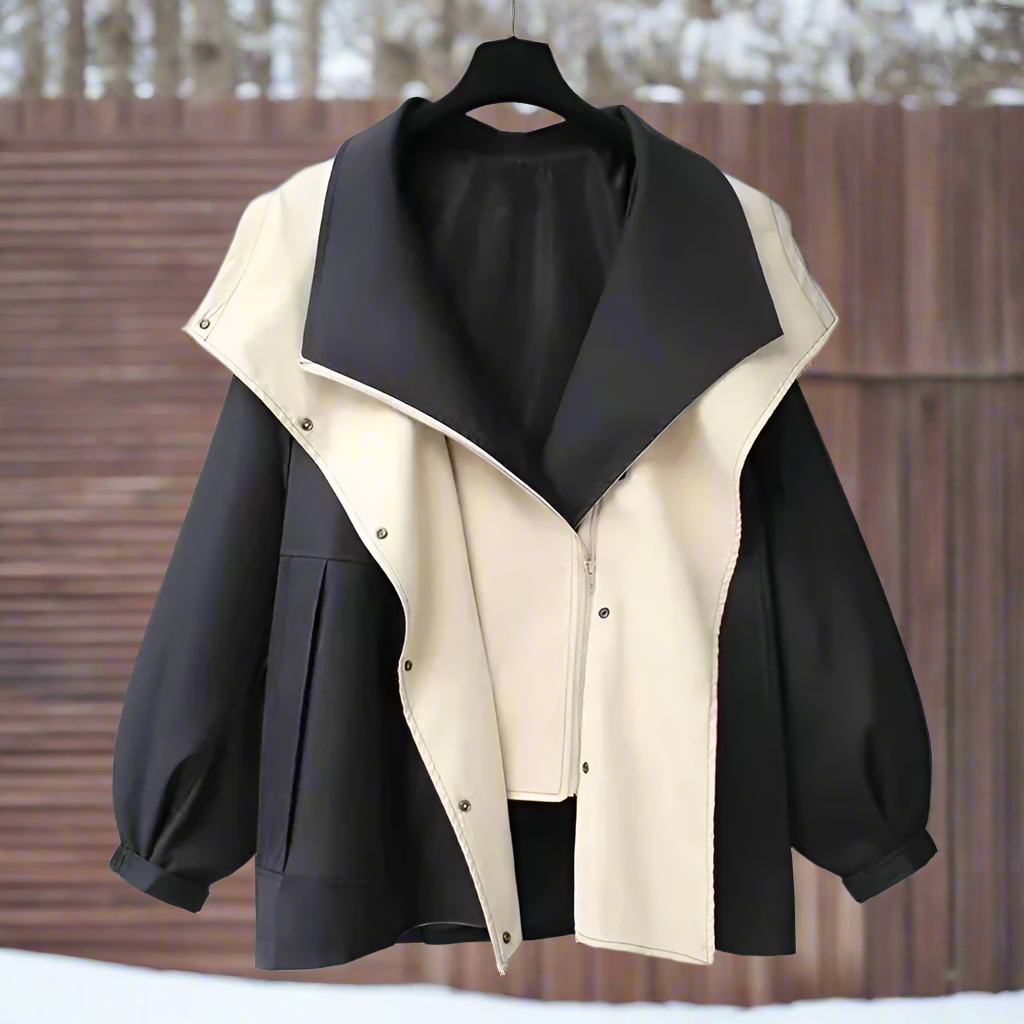 Krohn-e | Baumwolljacke - Drapierte Kragen Lässige Passform Jacke