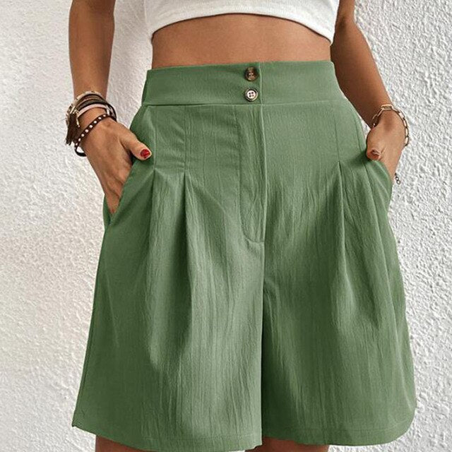Damen-Shorts Orla: stylische Kurzhose mit Doppelknöpfen