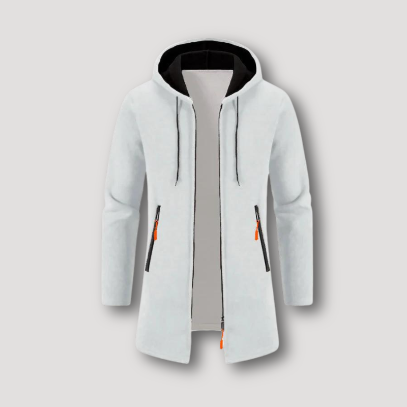 Gestrickte Kalina-Jacke mit durchgehendem Reißverschluss und marmorierter Textur