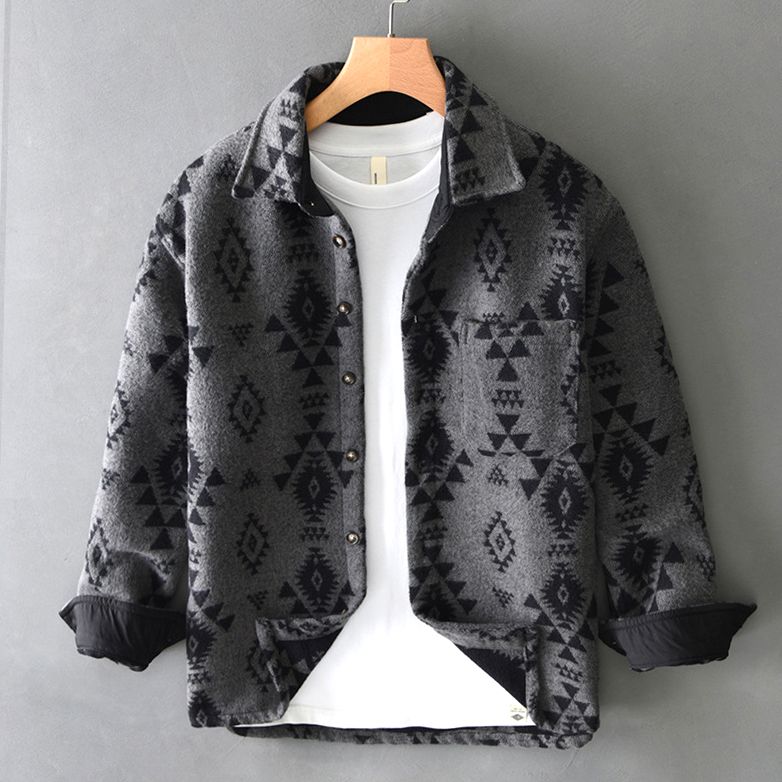 Baumwollhemd für Herren im Western-Retro-Stil