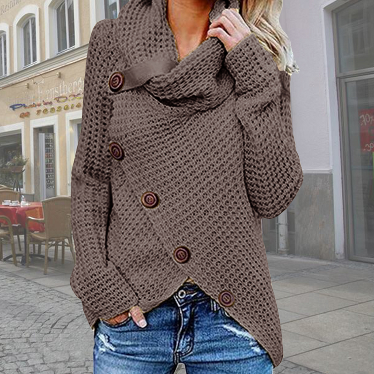 Damen-Rollkragenpullover in Übergröße, modern geschnitten