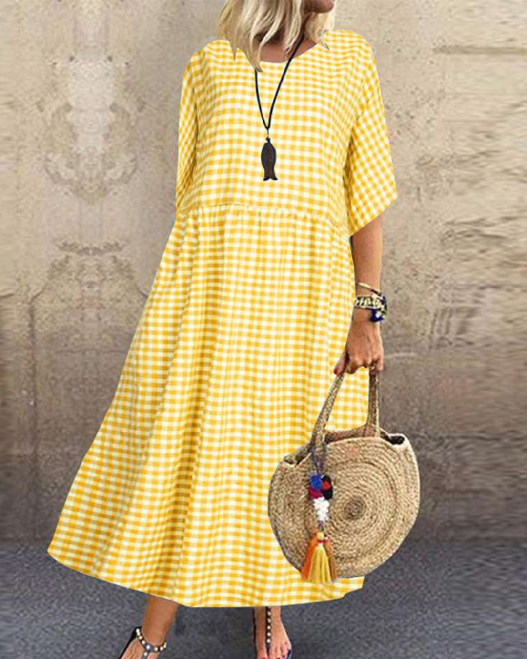 Leinen-Midikleid Clarina