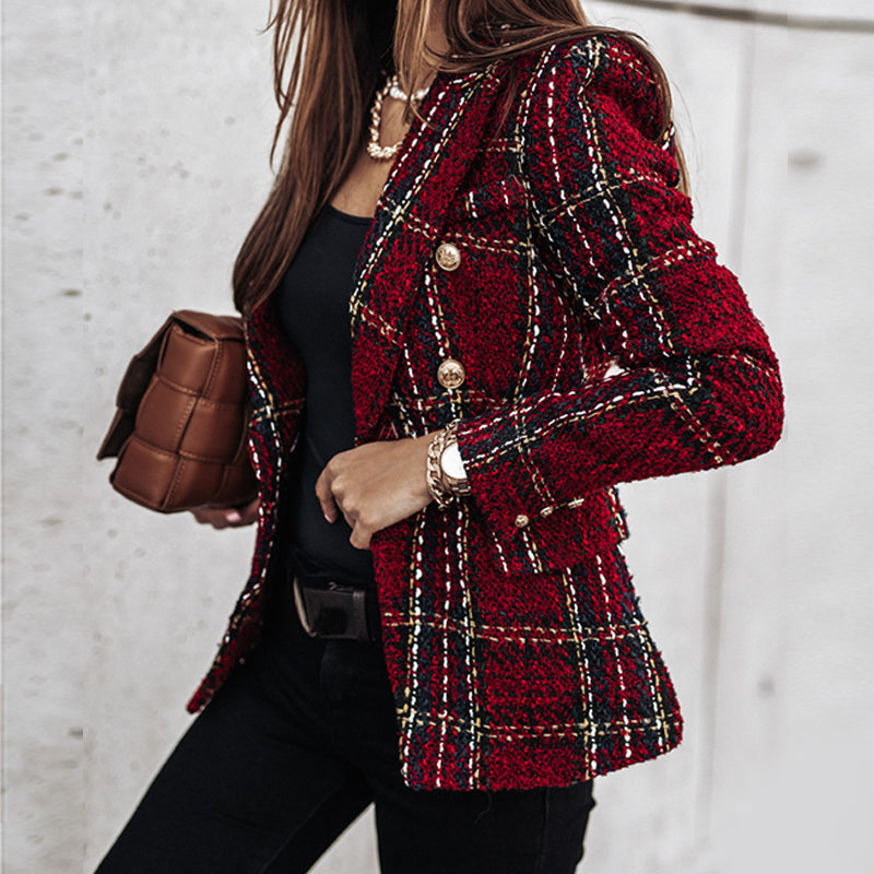 Avelena Blazer: Stilvoller Karo-Look im Retro-Chic