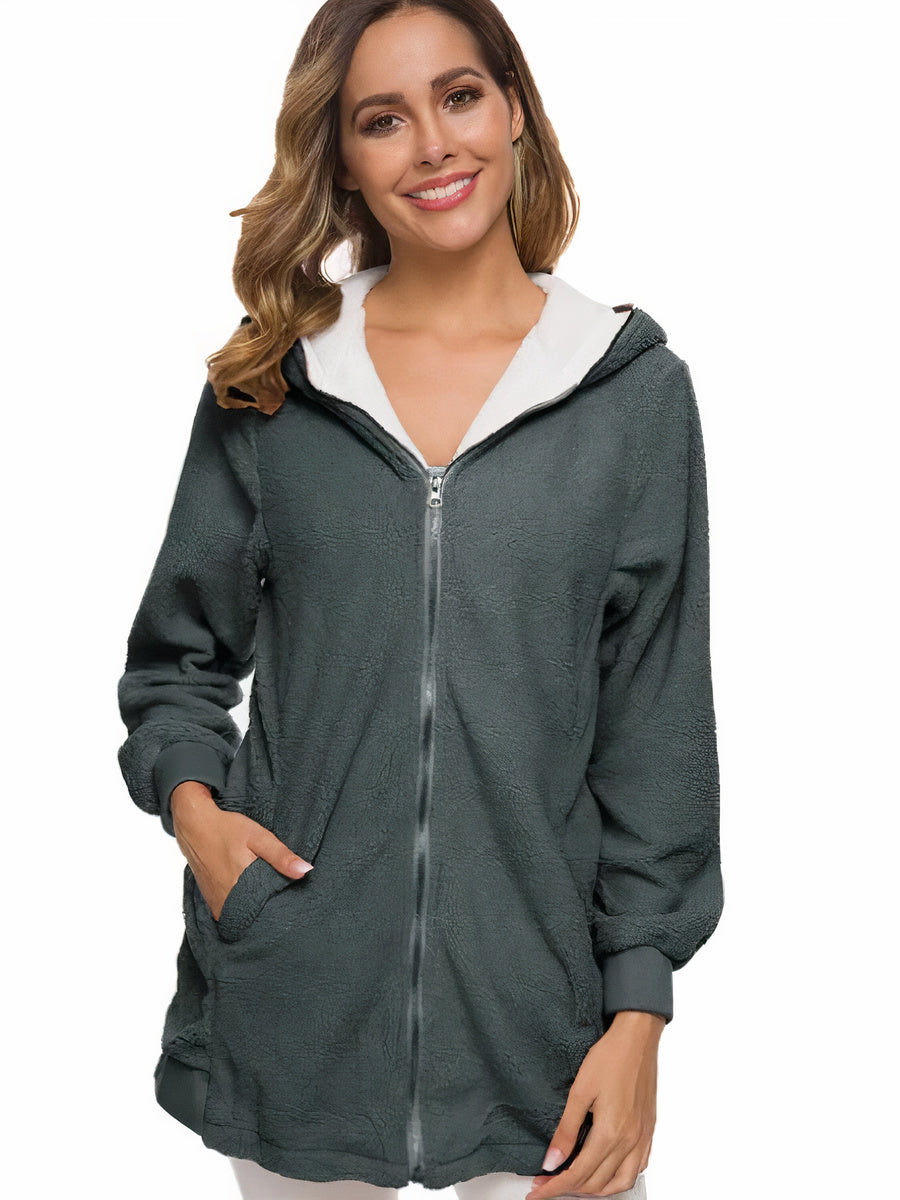 Damen Wintermantel mit Kapuze - Wilda