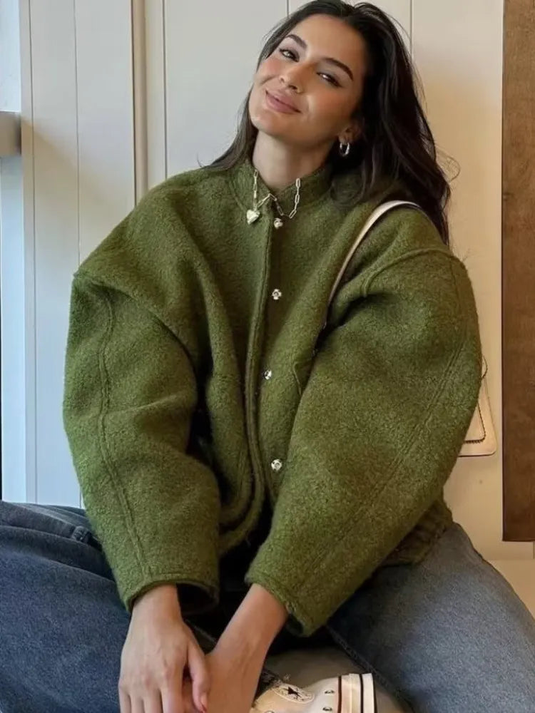 Damen-Bomberjacke aus Tweed in Übergröße
