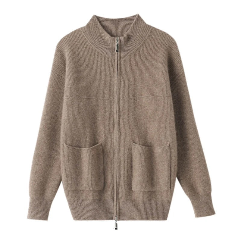 Amelia® Klassische Strickjacke mit Reißverschluss