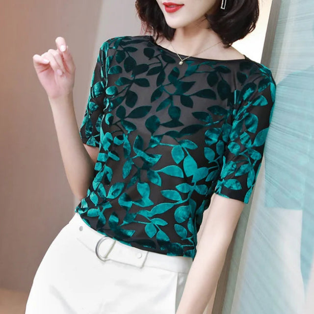 Komfortable Samt-Sommerbluse Anastasia