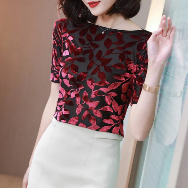 Komfortable Samt-Sommerbluse Anastasia