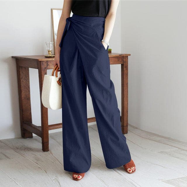 Elegante Wickelhose von Elaine mit hoher Taille