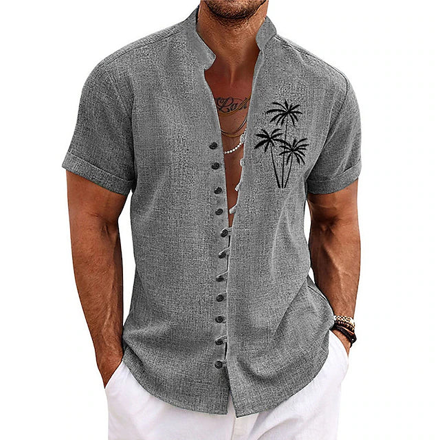 Stilvolles Herren-Sommerhemd mit Palmenmotiv von Arnfried