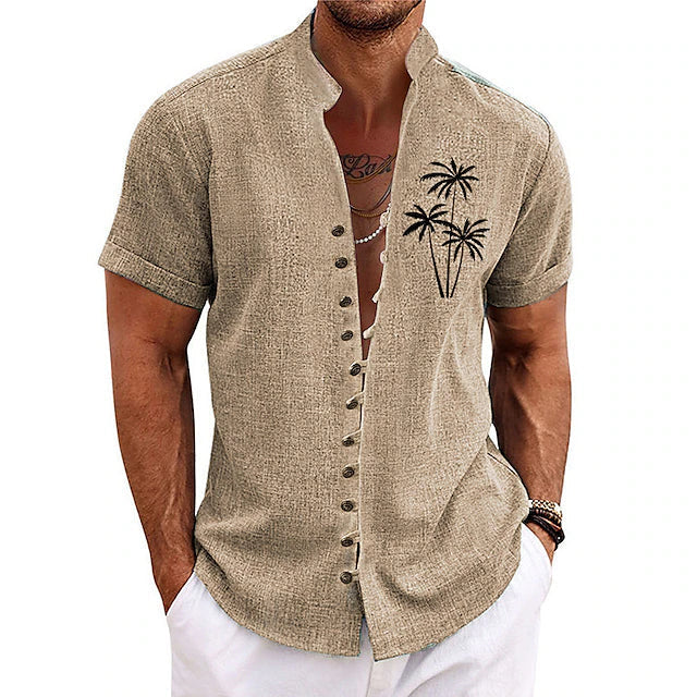Stilvolles Herren-Sommerhemd mit Palmenmotiv von Arnfried