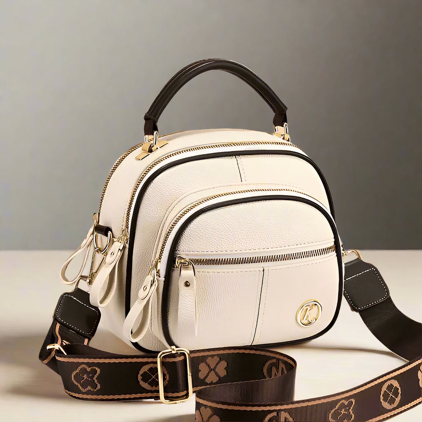 Priselle Damen Vintage Leder Umhängetasche