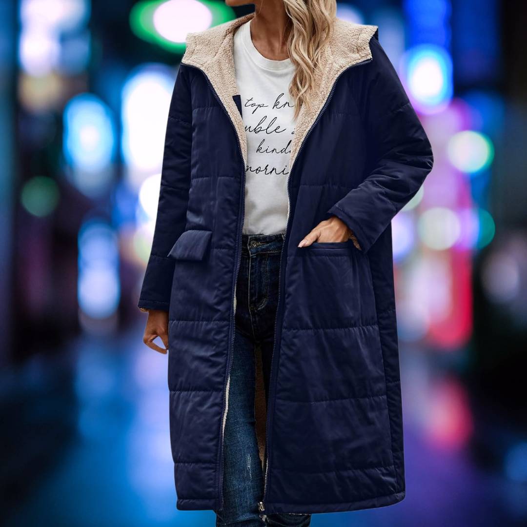 Wendemantel für Damen mit Kapuze - Modell Ria