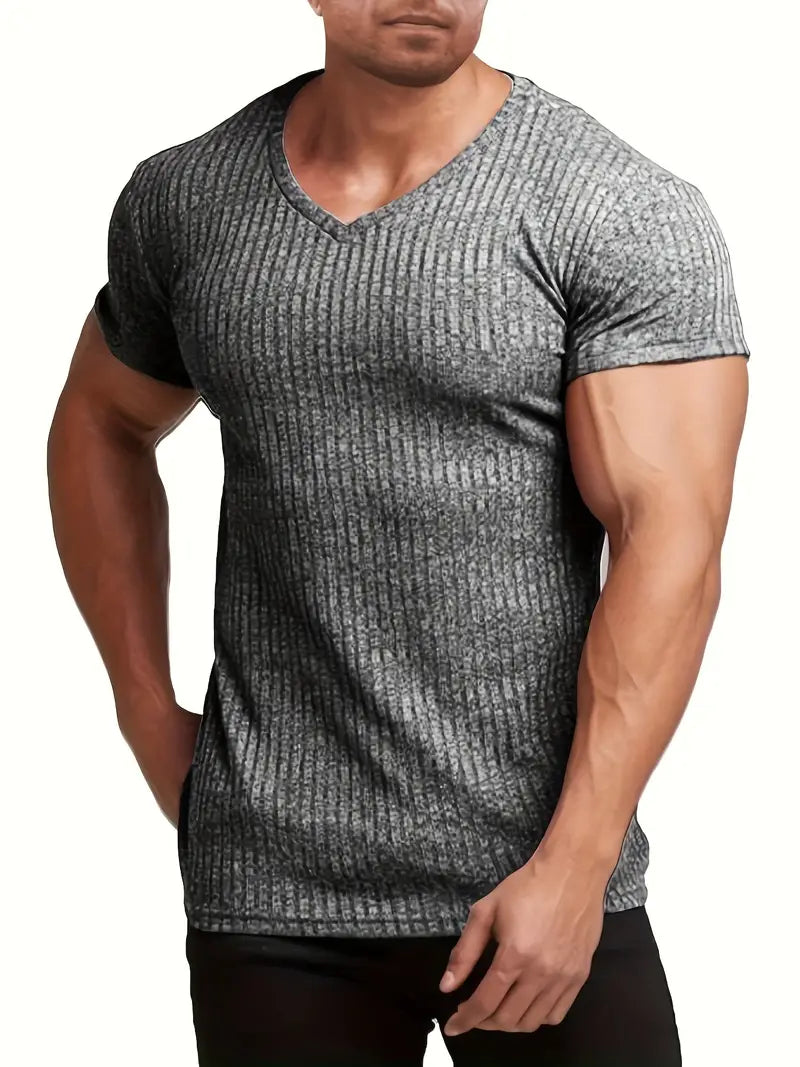 Bodyfit V-Neck Herren T-Shirt im lässigen Stil