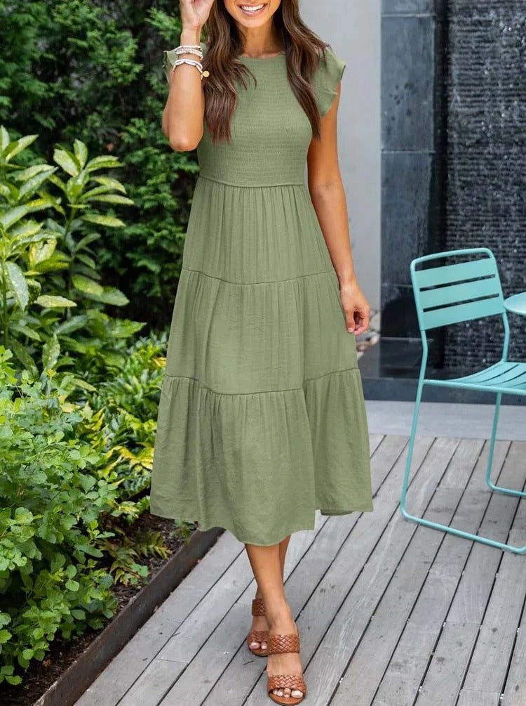 Midikleid mit Flatterärmeln für Damen