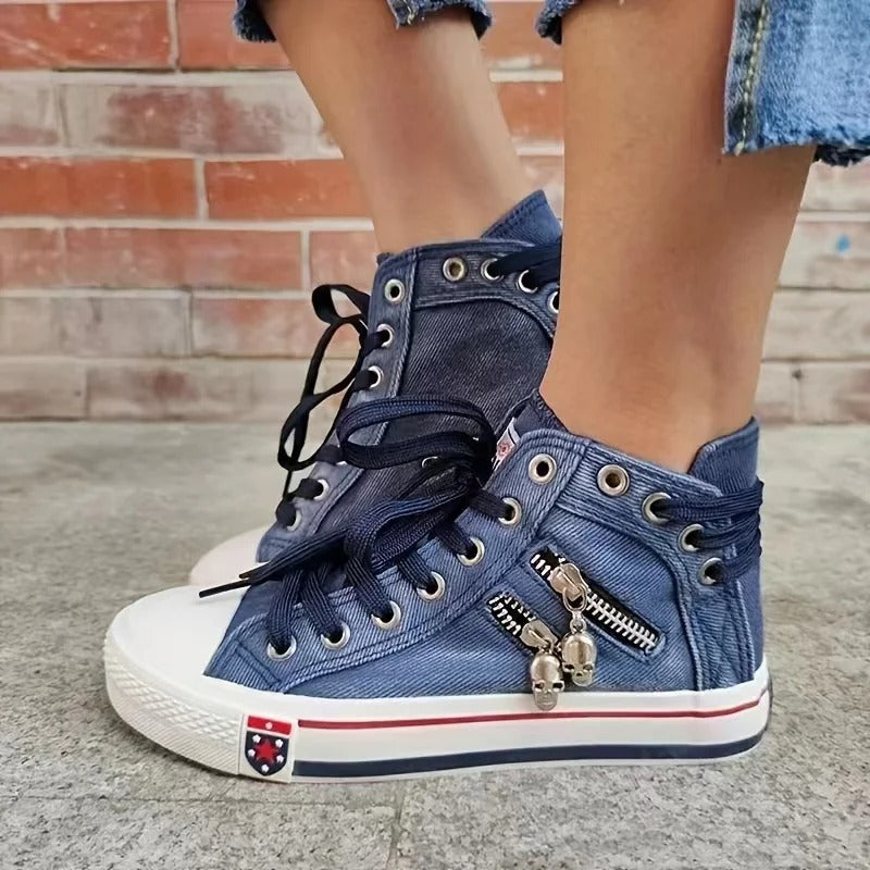 Denim-Style Sneakers - Adela