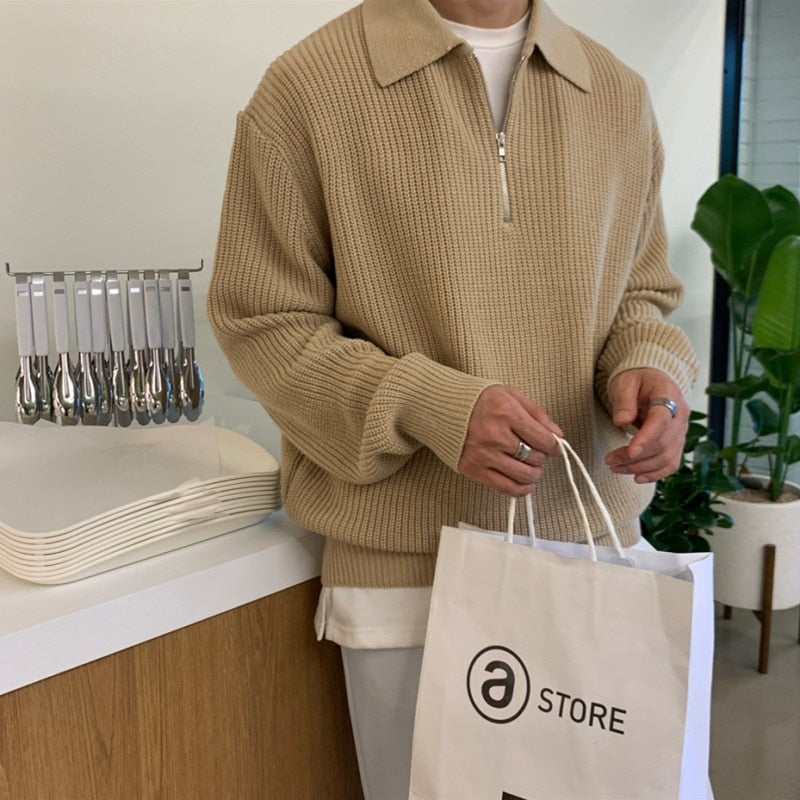 Herrenpullover aus Rippenstrick