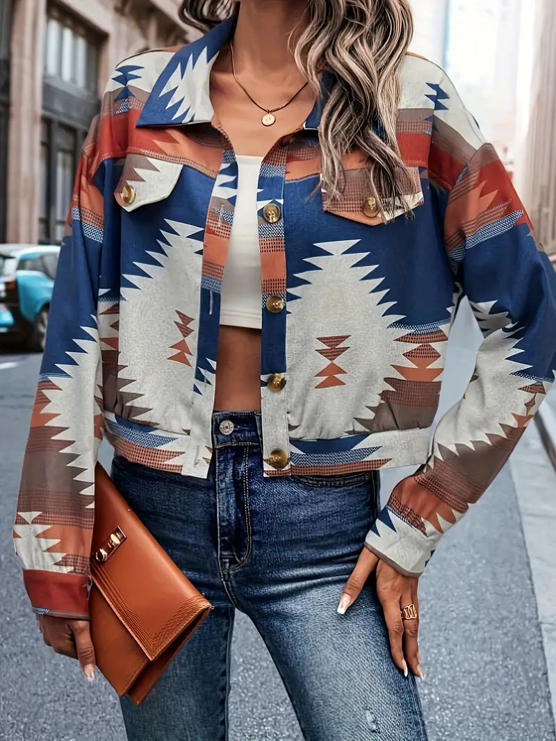 Farbige Jacke mit geometrischem Muster von Eynora