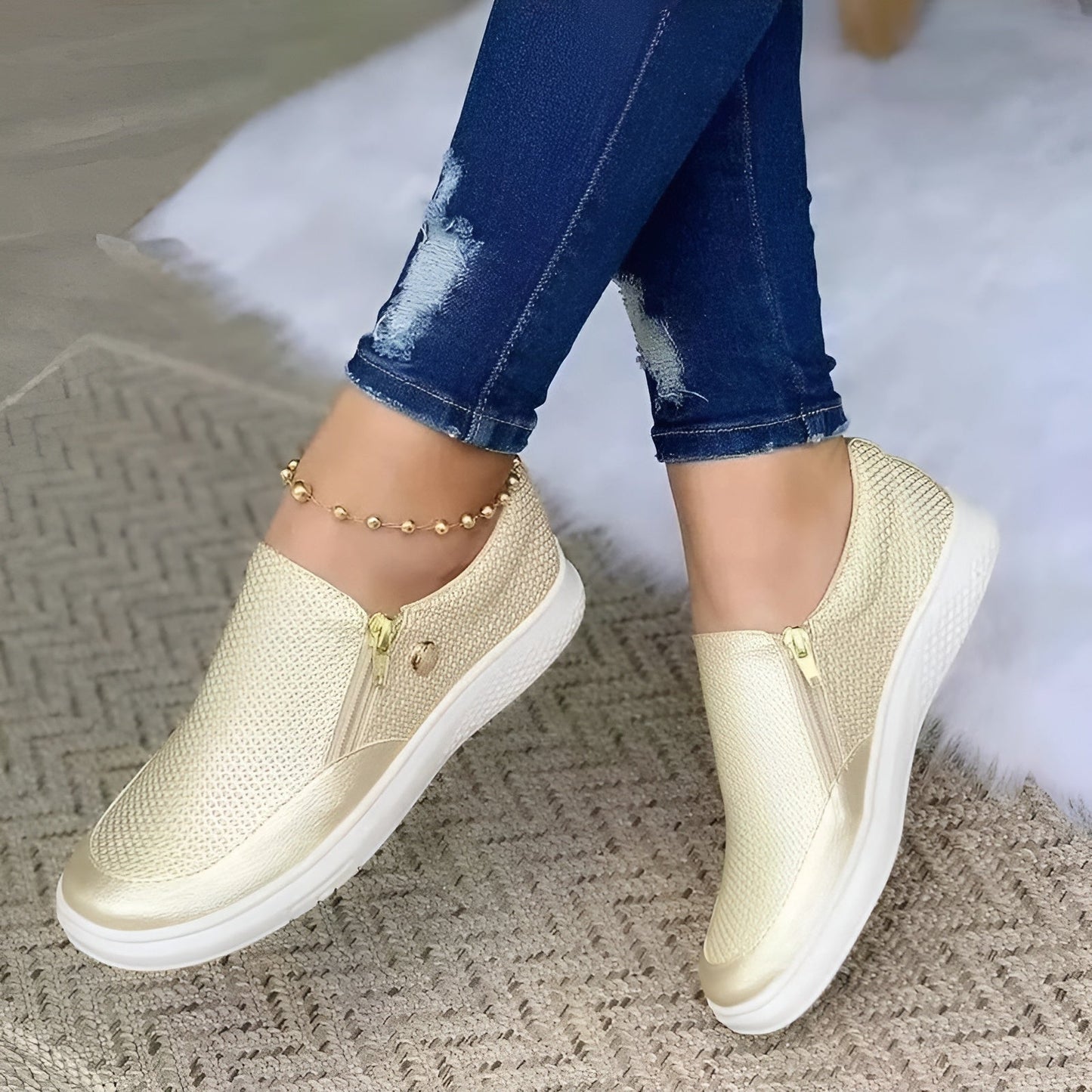 Orthopädische Damenschuhe mit Reißverschluss